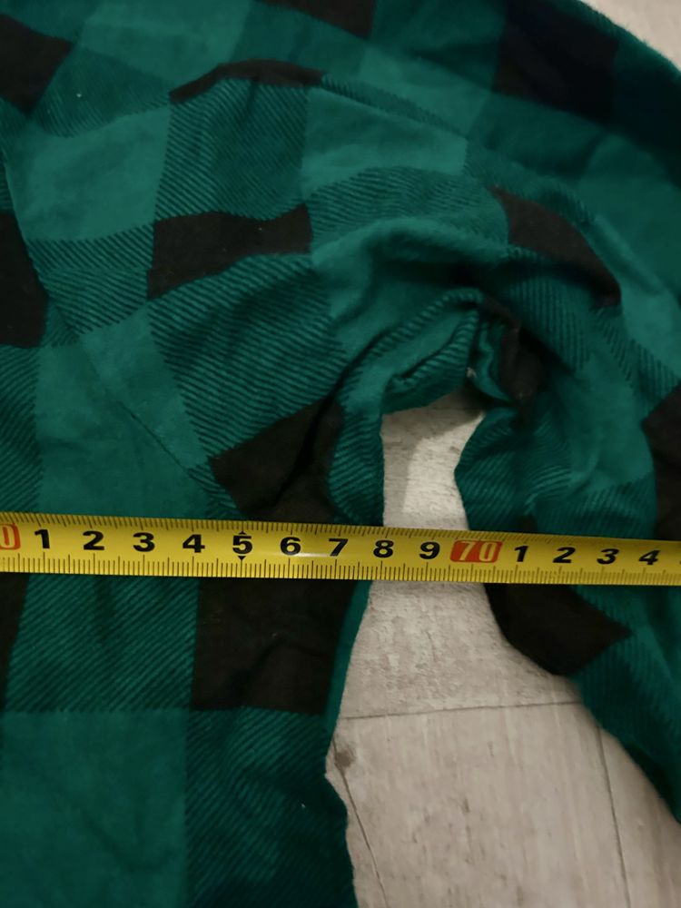 Koszula flanelowa flanela zielona w kartkę