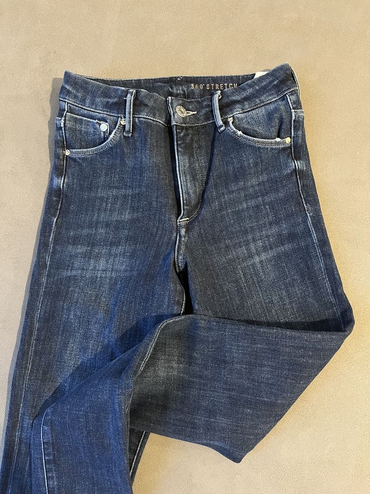 Granatowe jeansy H&M 25/30 modelujące stretch