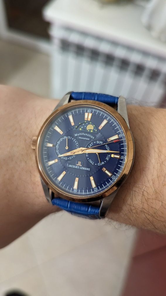 Часы Jacques lemans 1-1596 multifunction, годинник лунный календарь