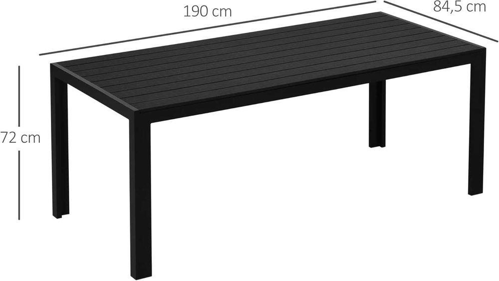 Stół ogrodowy tarasowy Outsunny 190 x 84,5 cm aluminium