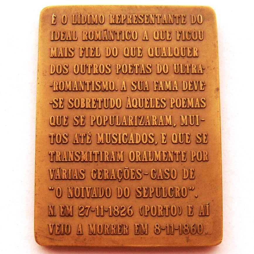Medalha de Bronze Literatura Poeta Soares de Passos por CABRAL ANTUNES