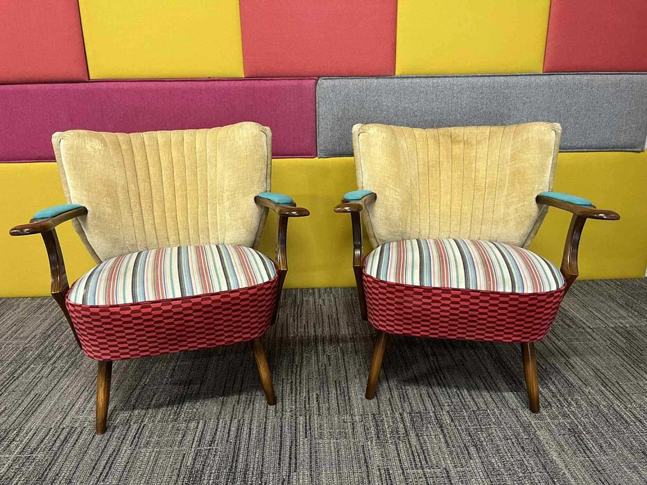 Fotele vintage retro lisek PRL mid-century modern zobacz