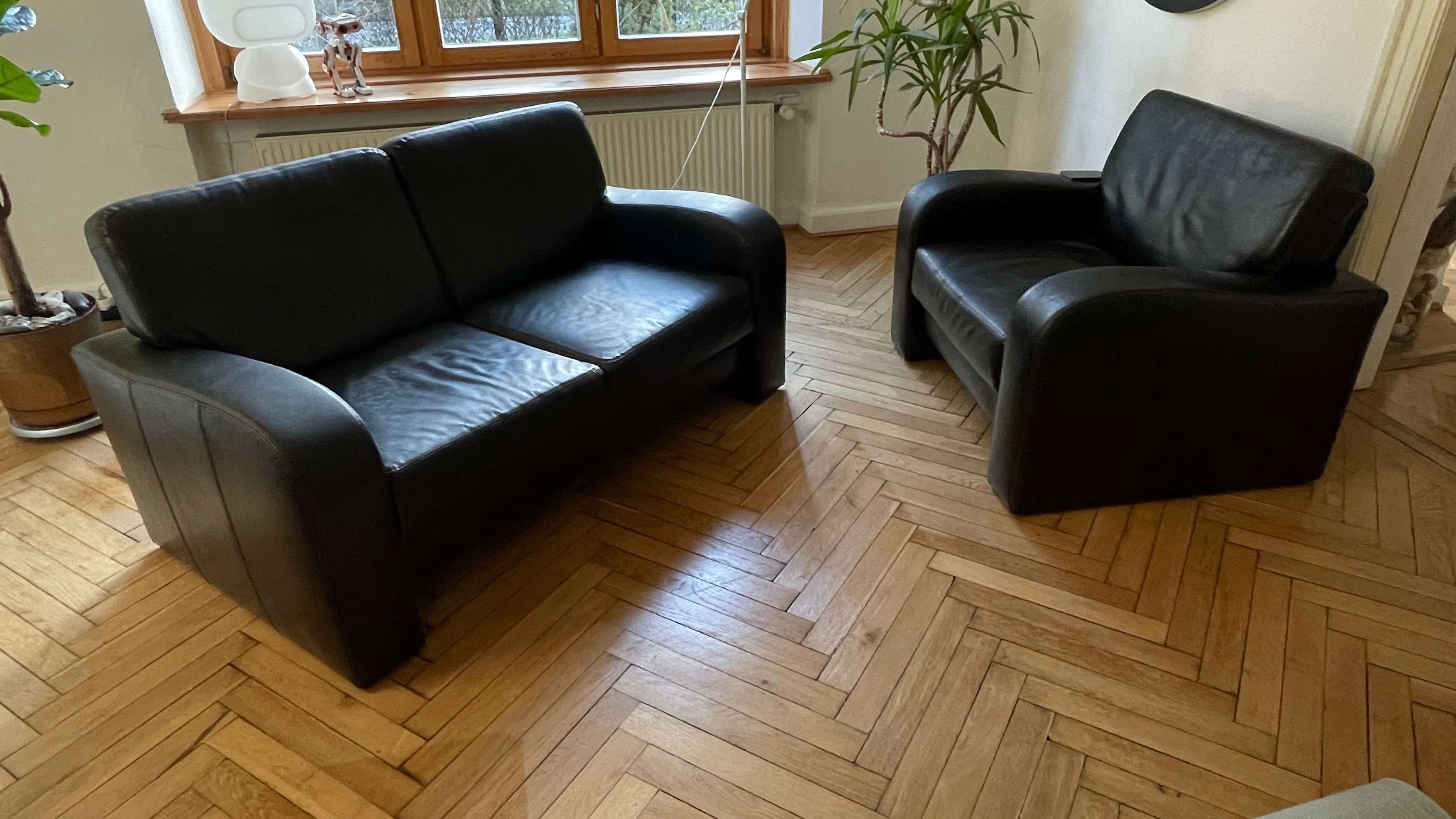 sofa 2 osobowa i fotel - skóra / AlmiDecor