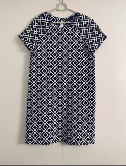 Sukienka biurowa ZARA S 36 czarno biała pepitka mini