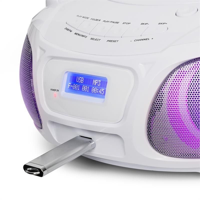 CD-плеєр Roadie DAB DAB/DAB+ FM LED Disco Light Effect USB Bluetooth