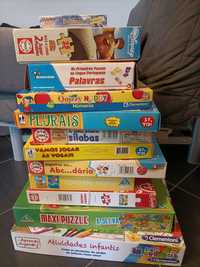 Conjunto de jogos e puzzles infantis