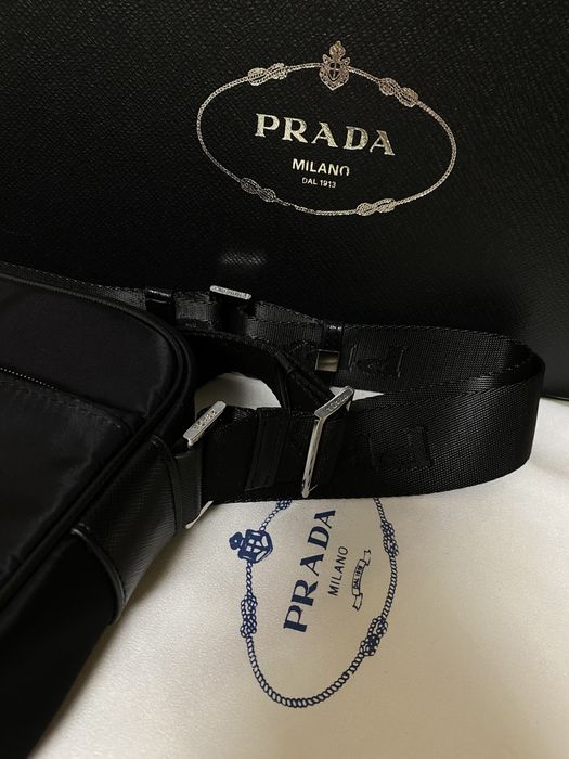 PRADA Re-Nylon Shoulder Nassenger Bag Black