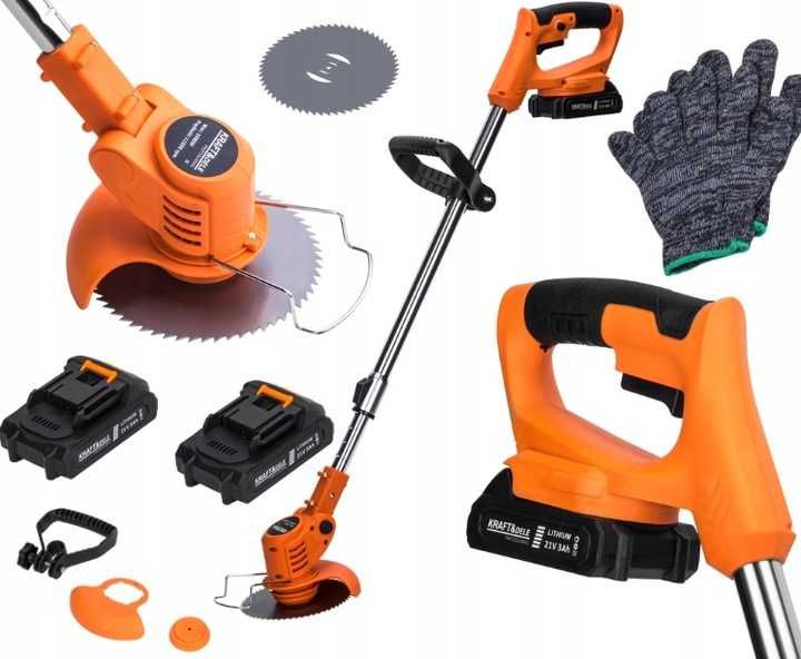 Podkaszarka akumulatorowa 21V 3Ah x 2szt 11500 rpm SOLIDNA