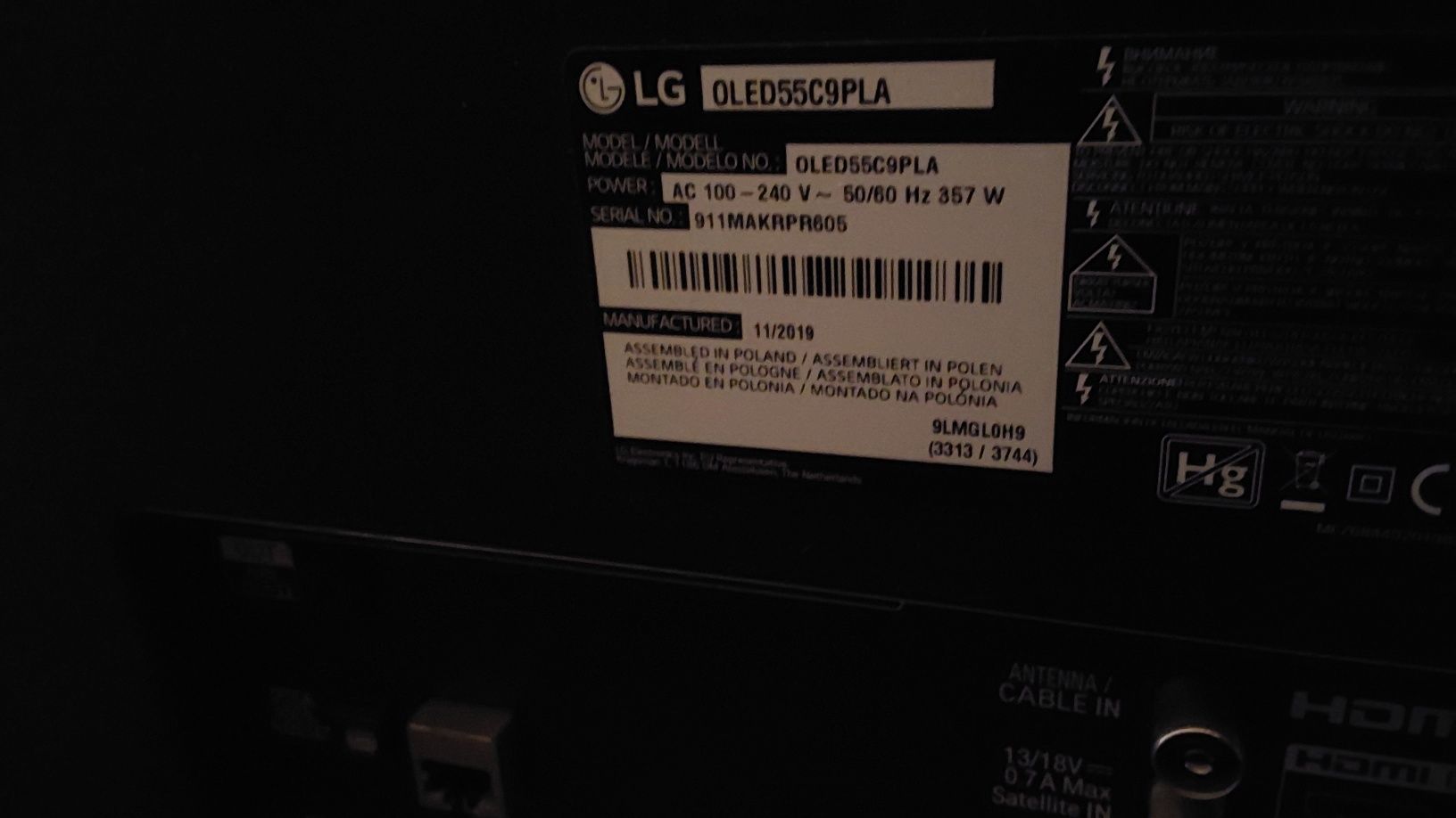 LG OLED 55 C9 pla