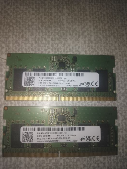 Пам'ять Micron SO-DIMM DDR5 8Gb 1RX16 PC5-5600B