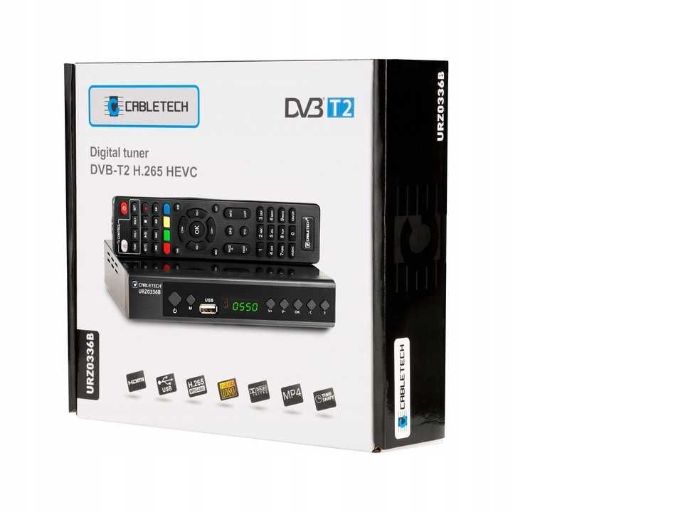 Cabletech naziemny Tuner DVB-T2 dekoder HEVC H.265