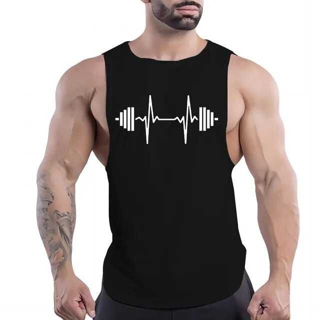 Koszulka tank-top na siłownię z motywem gym/fitness/siłownia (M)