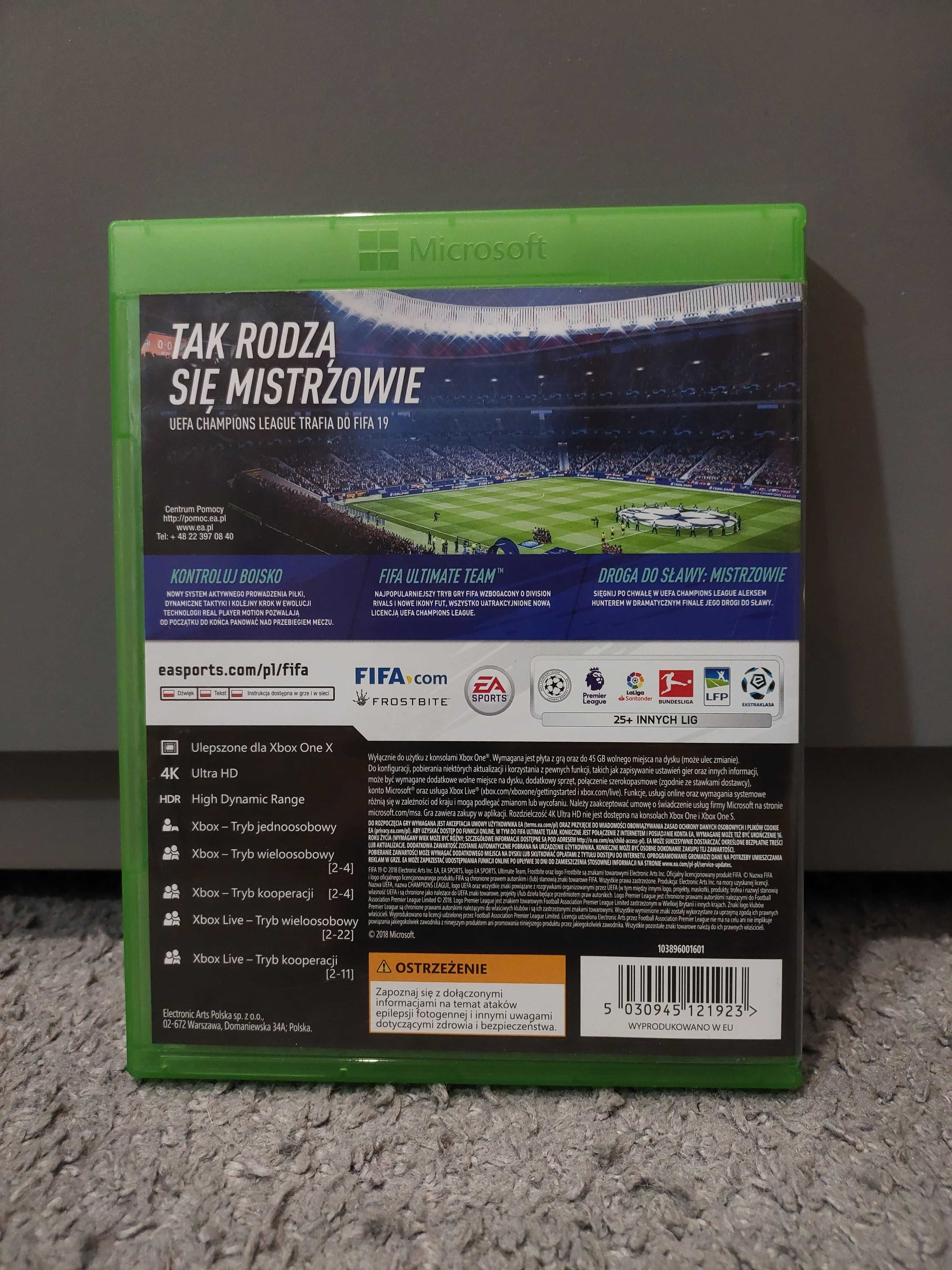 Dysk FIFA 19 (XBox One S/X)