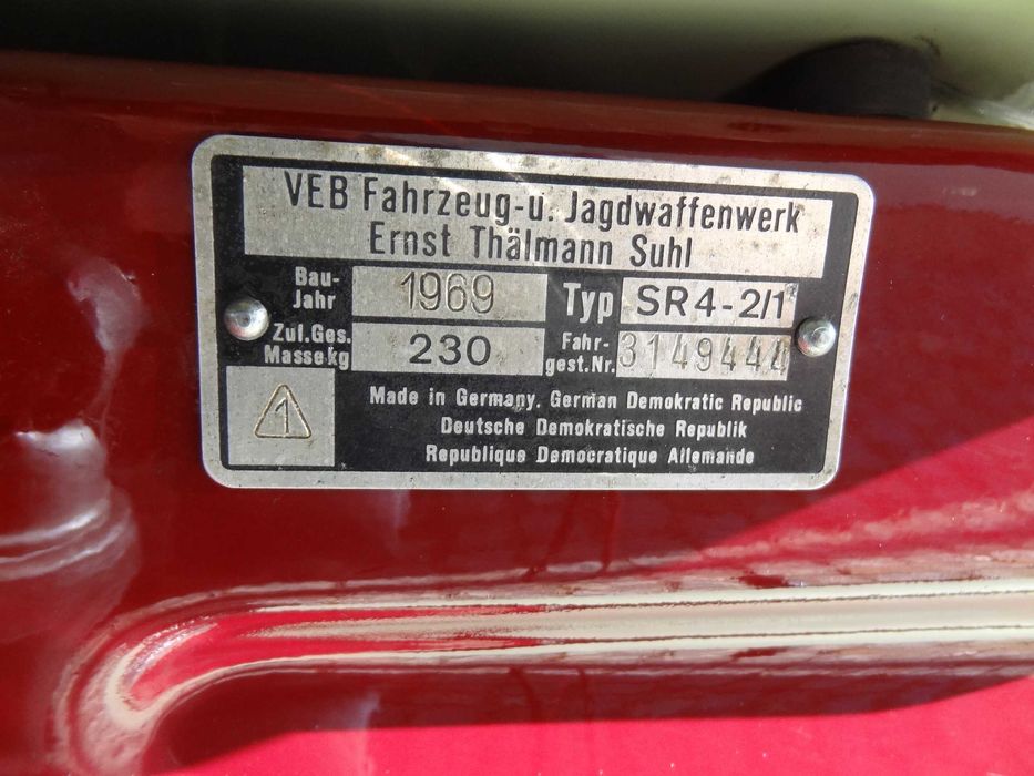 SIMSON SR4-2/1 STAR 1969, po renowacji, zabytek