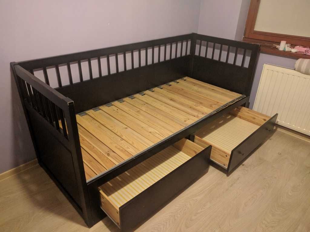 Łóżko składane leżanka IKEA Hemnes - czarnybrąz 160 x 200 lub 80 x 200