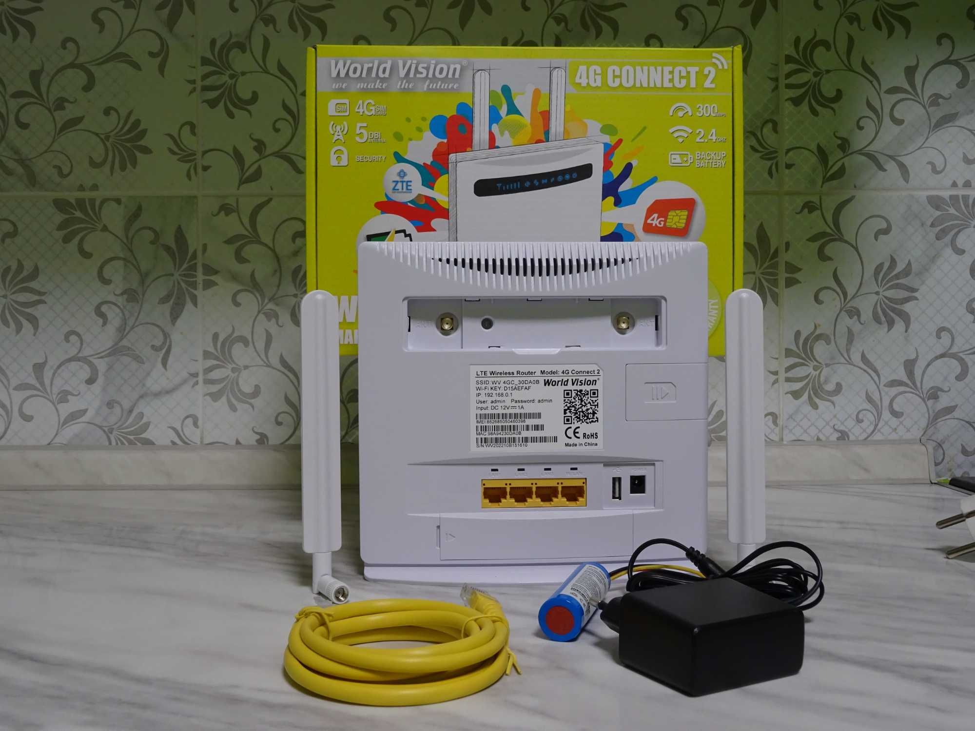 World Vision 4G Connect2  роутер з акумулятором+SIM+ USB