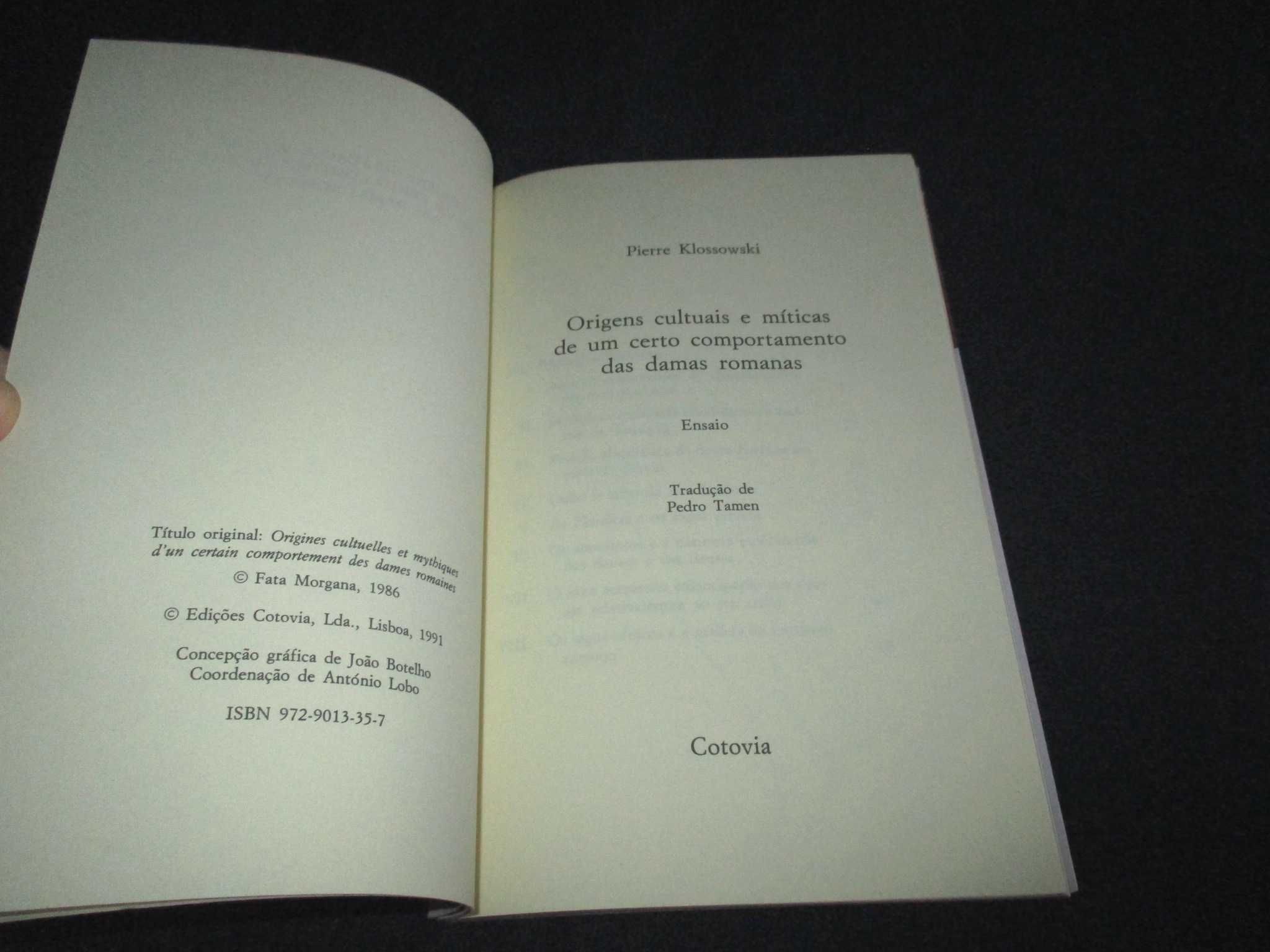 Livro Origens Culturais e Míticas de um certo Pierre Klossowski