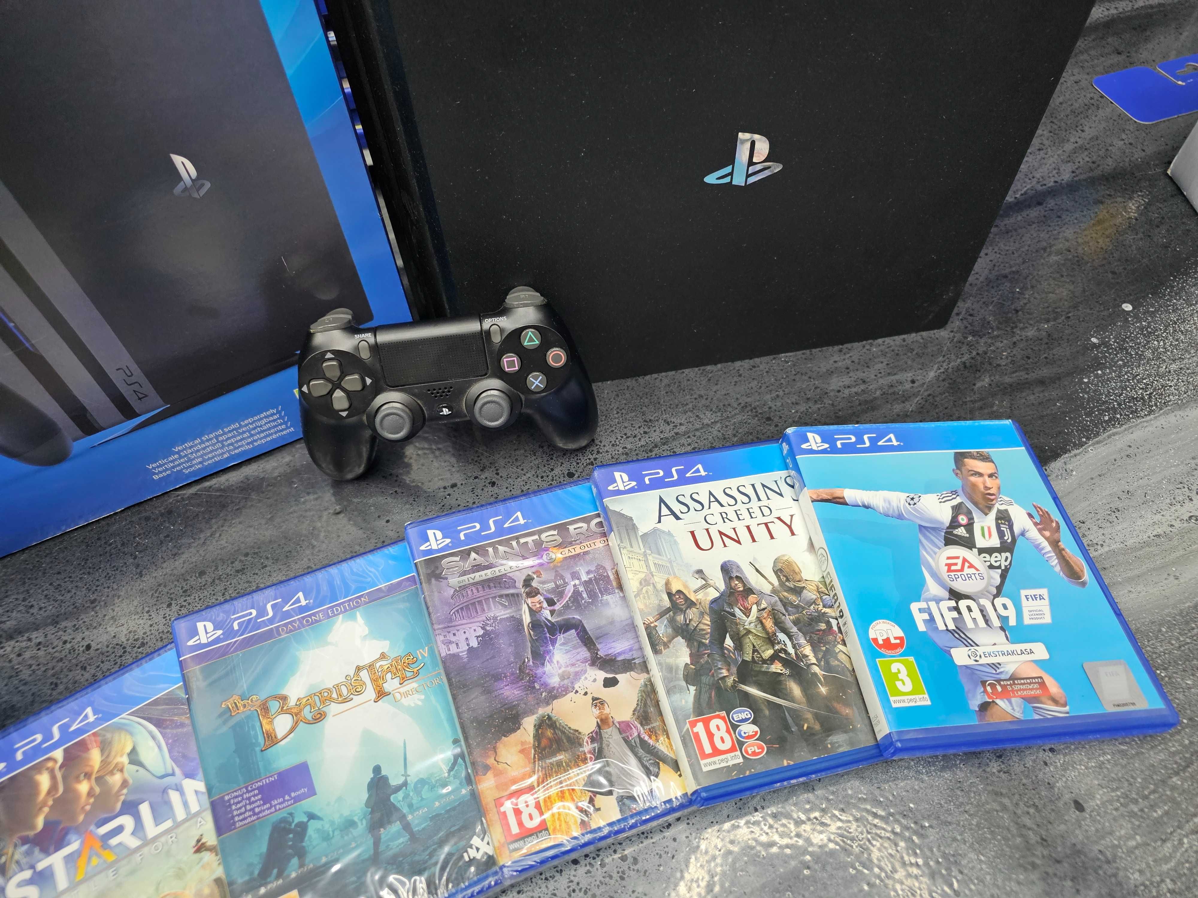 Konsola Playstation 4 PS4 PRO 1TB 5 gier 2 pady GW 6m SKLEP ZAMIANA