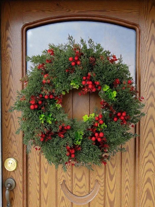 Girlanda–wieniec świąteczny na drzwi 45 cm, 160 gałązek – jak żywa