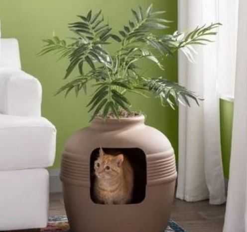 kuweta dla kota w kształcie dużej donicy