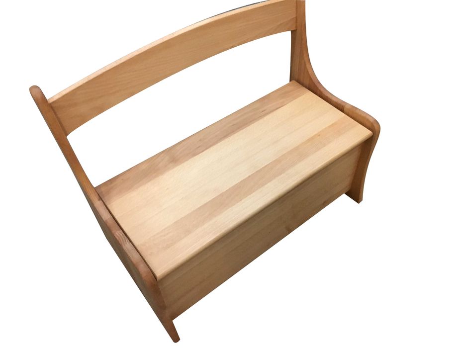 Ławka ze skrzynią na zabawki buk lity olejowany