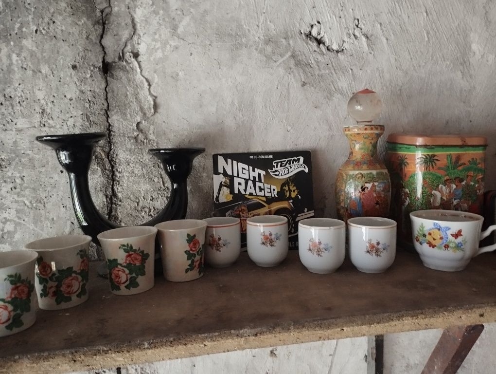 Mix staroci PRL vintage retro porcelana szkło antyki kryształy
