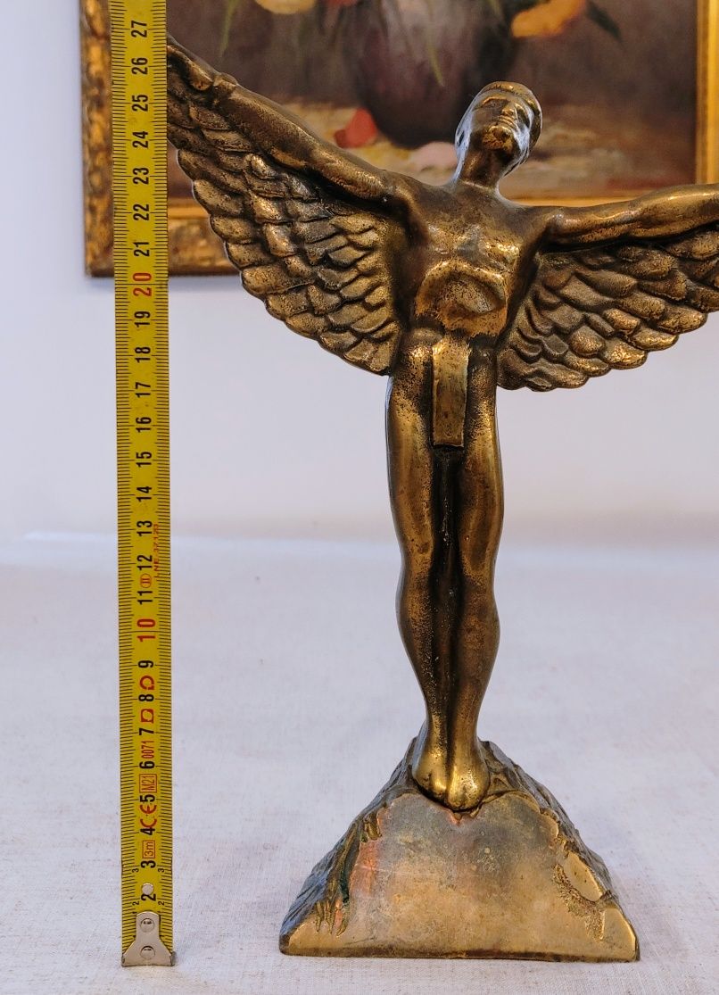 Mosiężny IKAR figura z mosiądzu skrzydła mężczyzna figurki retro