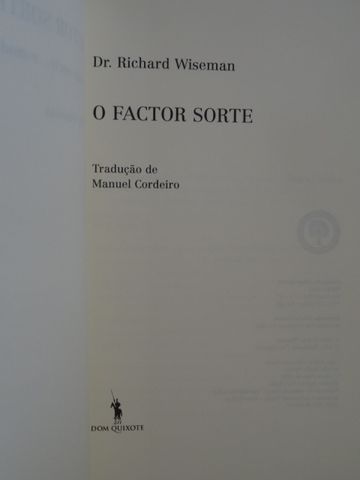 O Factor Sorte de Richard Wiseman - 1ª Edição