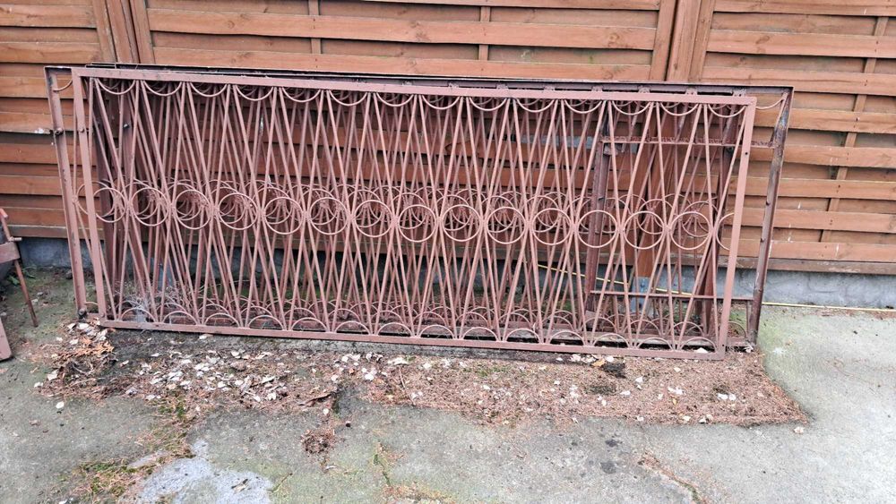 Ogrodzenie metalowe tymczasowe płot przęsła brama furtka retro prl