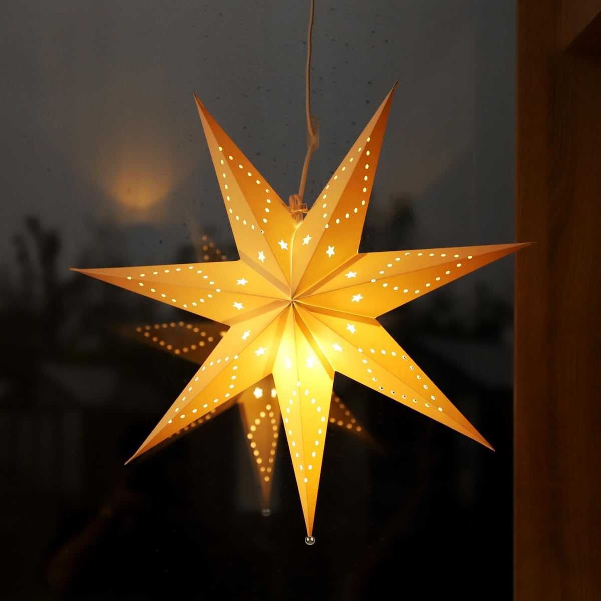 Gwiazda papierowa LED wisząca ozdoba na Boże Narodzenie 55cm