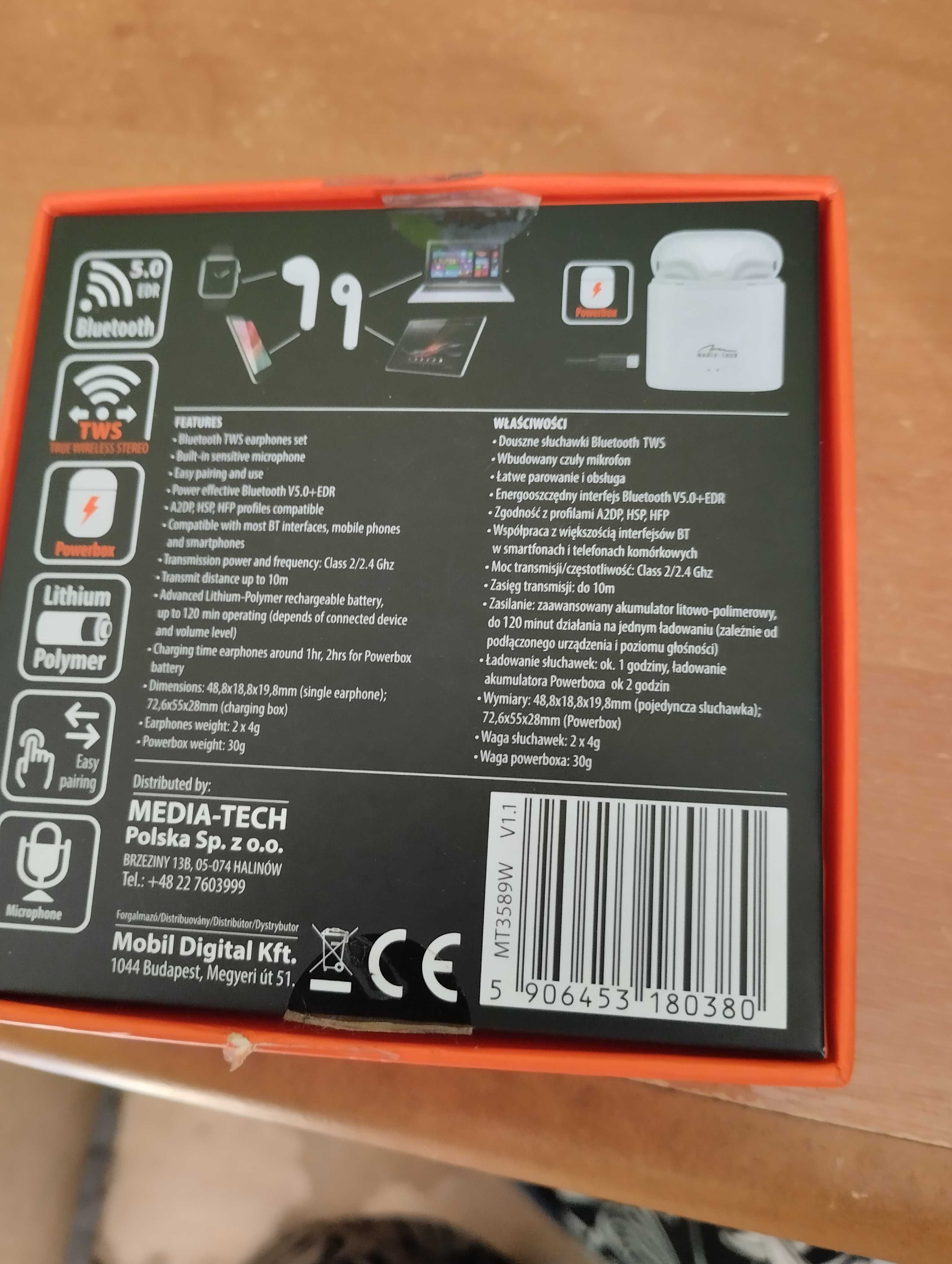 Słuchawki bezprzewodowe Media-tech