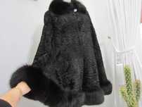 Nowe futro naturalne ponczo peleryna z futrem naturalnym lisa