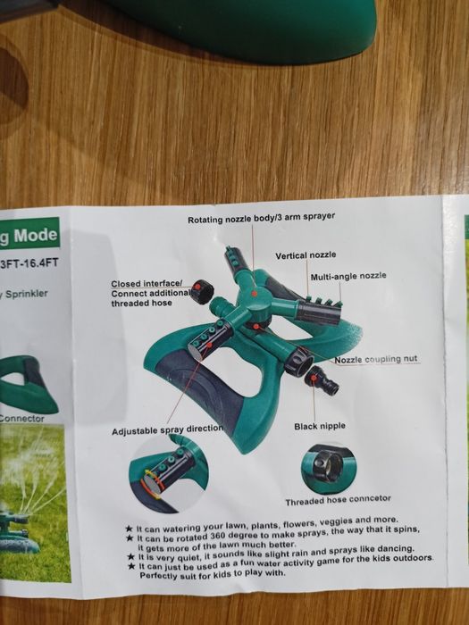 Obrotowy motylkowy zraszacz do trawnika ogrodowego