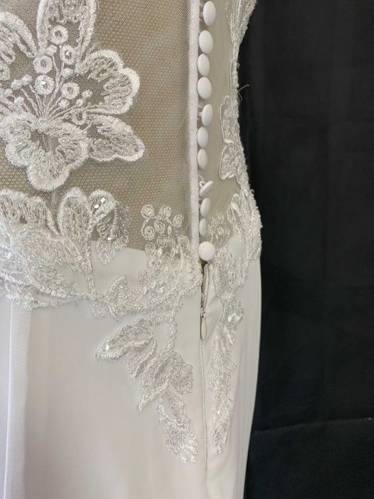 Nowa Suknia Ślubna Ivory Kremowa M 38 Gładka Empire Syrena Glamour