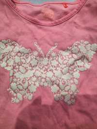 T-shirt dziewczęcy z motylem