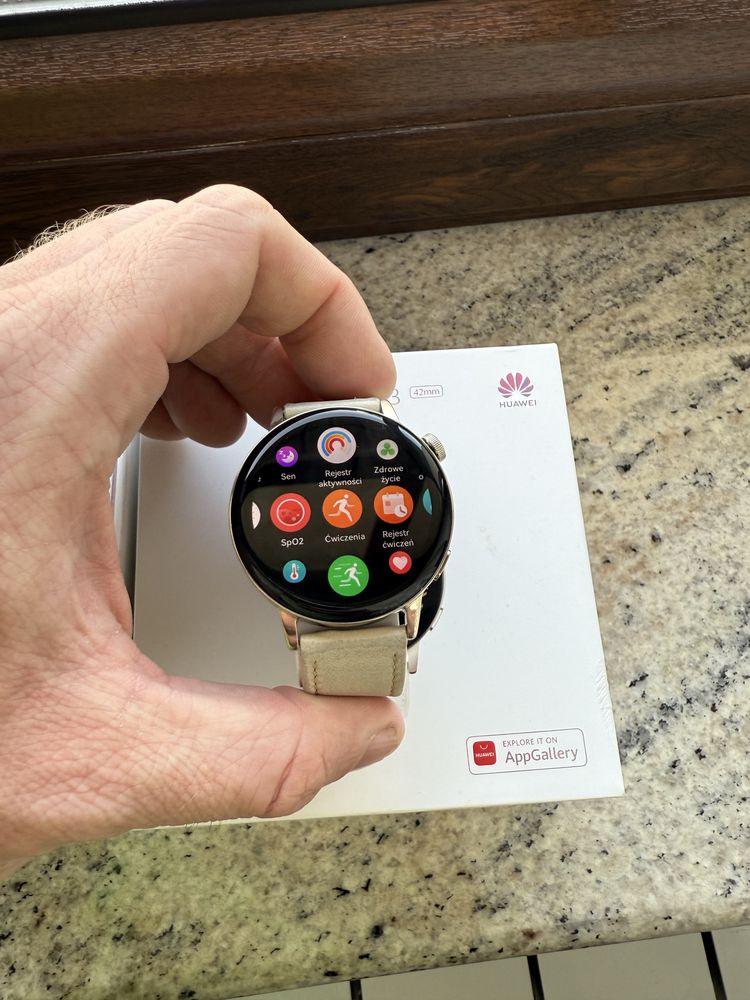 Smartwatch zegarek Huawei  watch gt3 elegant 42 mm zloty