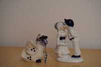 Porcelanowe figurki - gąska oraz para zakochanych