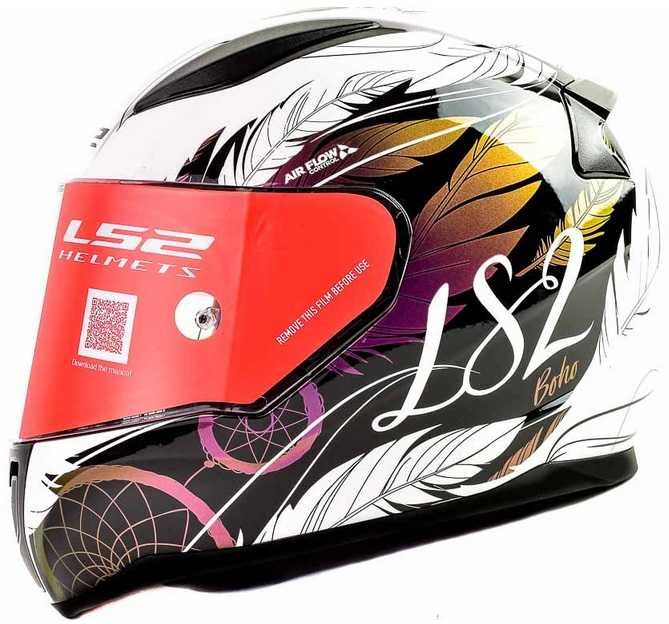 NOWY Kask LS2 FF353 Rapid Boho WHITE PINK XS (53-54cm) dla Kobiet