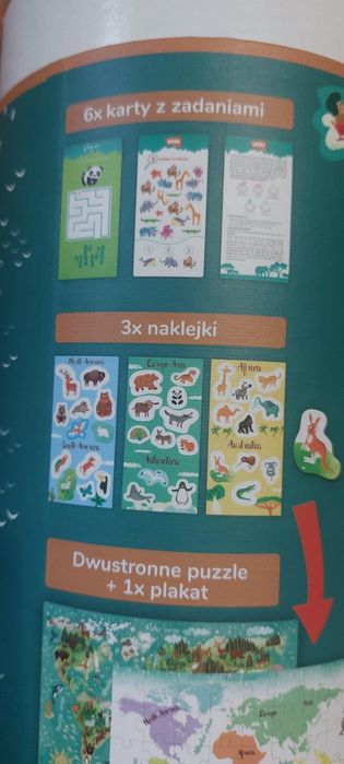Puzzle MON zwierzęta świata mapa 40