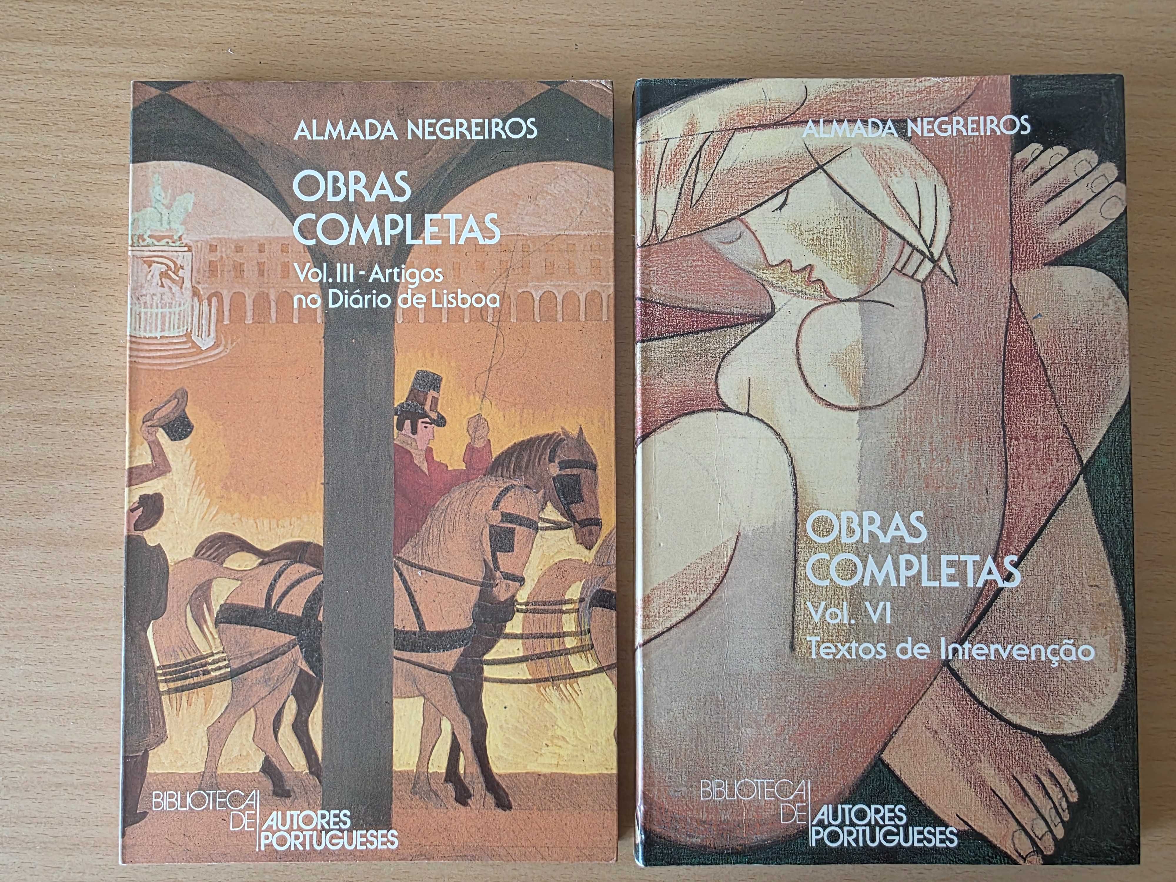 2 livros das Obras Completas de Almada Negreiros