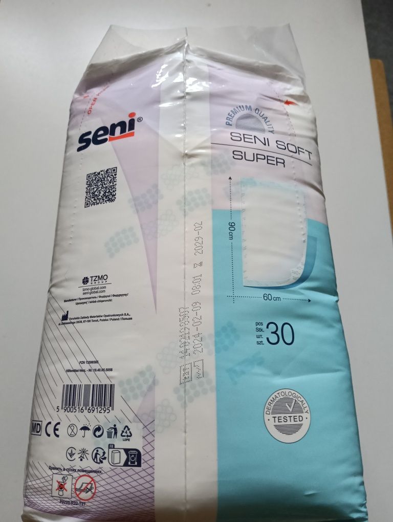 Seni Soft Super 90x60 cm – podkłady higieniczne (30 szt.) – NOWE, oryg