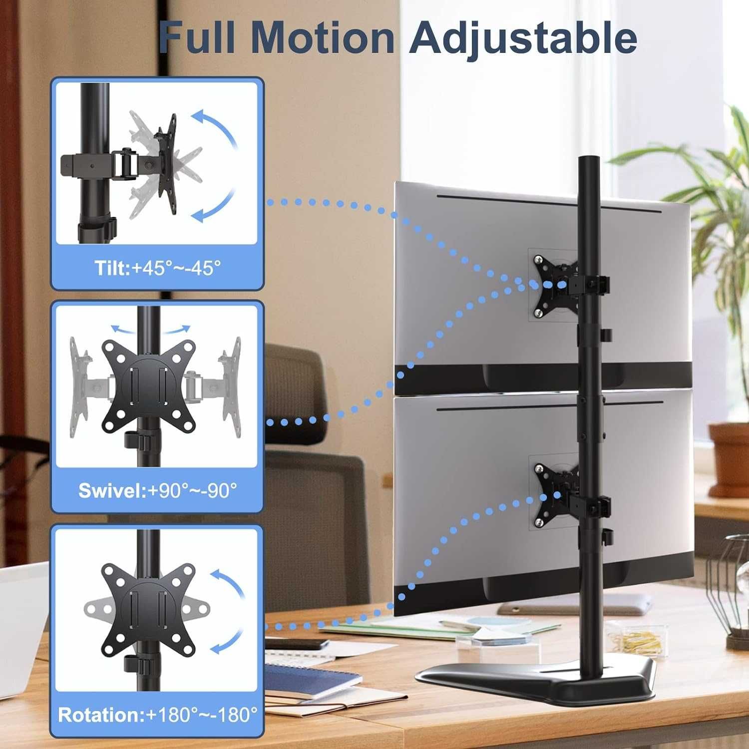 PUTORSEN Suporte duplo para monitor de 13" a 32"