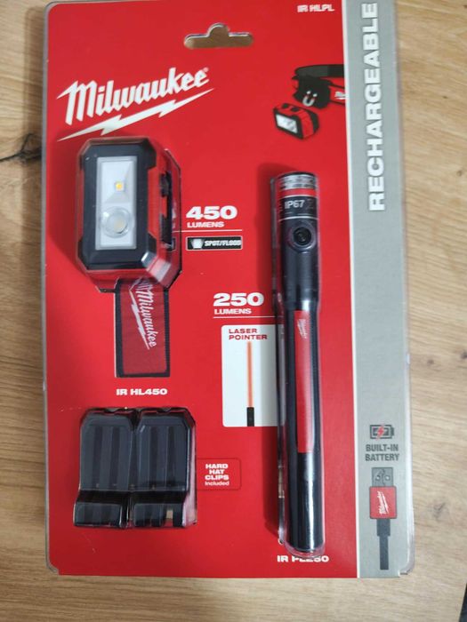 Latarka czołowa Milwaukee 450lm LED ZESTAW MILWAUKEE HL450PL250