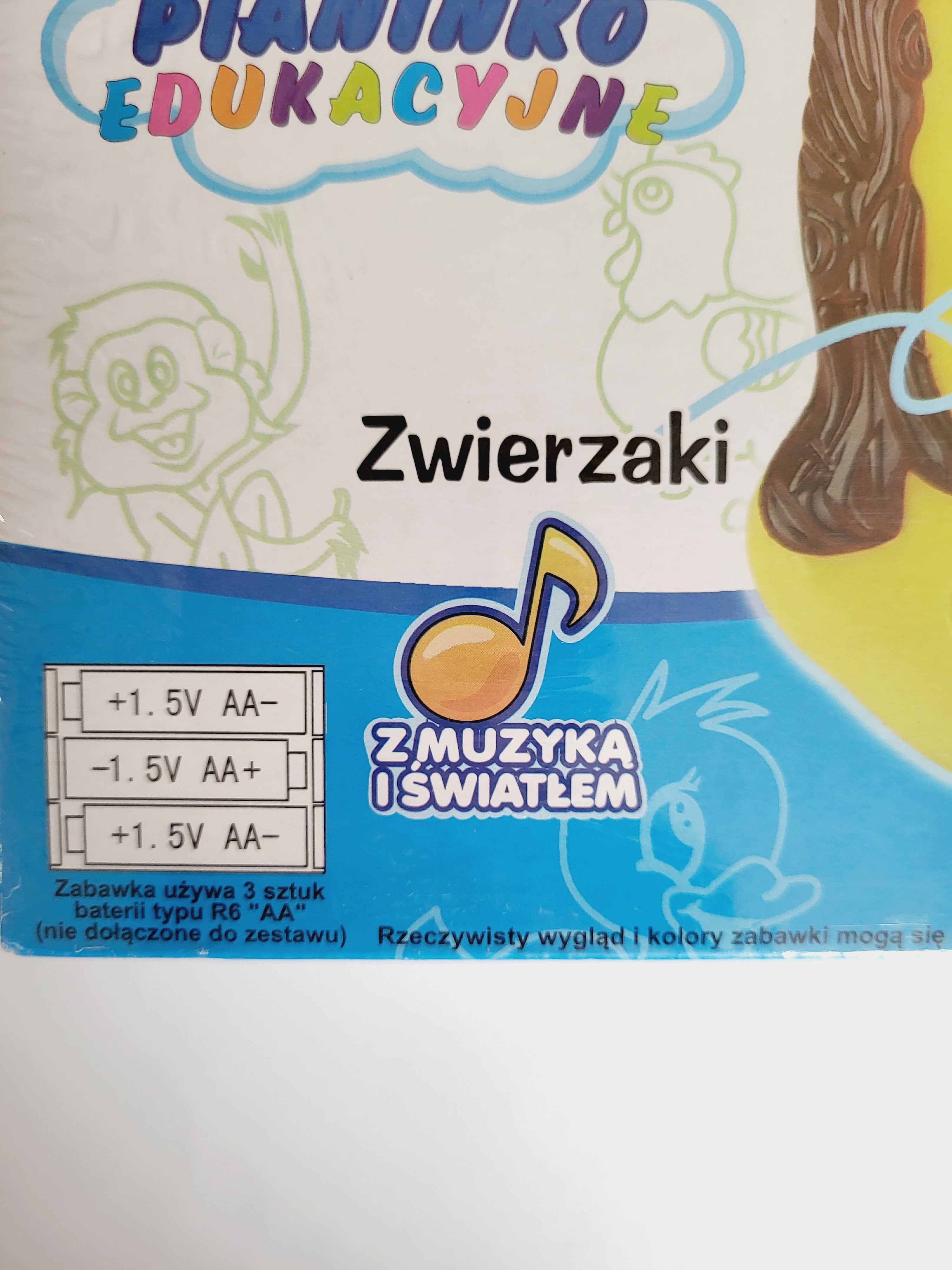 Pianinko edukacyjne z muzyką i światłem odgłosy zwierząt ineteraktywne