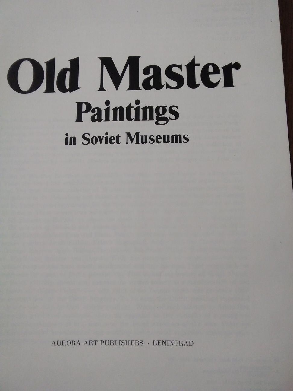 Книга "Живопис старих майстрів в музеях Радянського Союзу".