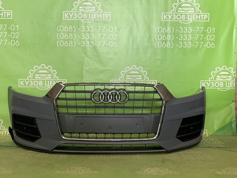 Комплект бампер передній + фари Audi Q3 8u 2014-2018 фара В НАЯВНОСТІ!