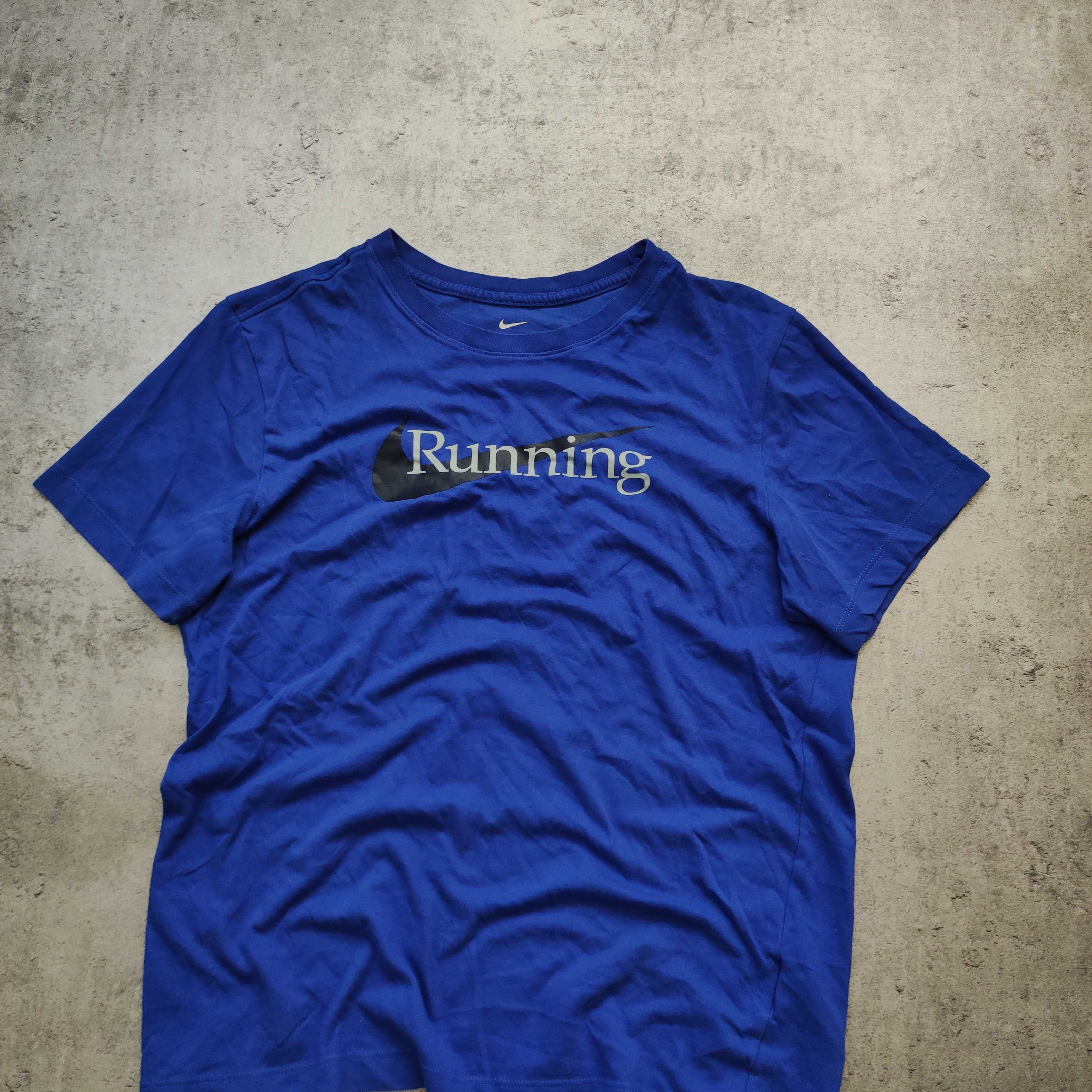 MĘSKA Koszulka Bawełna PREMIUM Granatowa Nike Dri-Fit Running Active