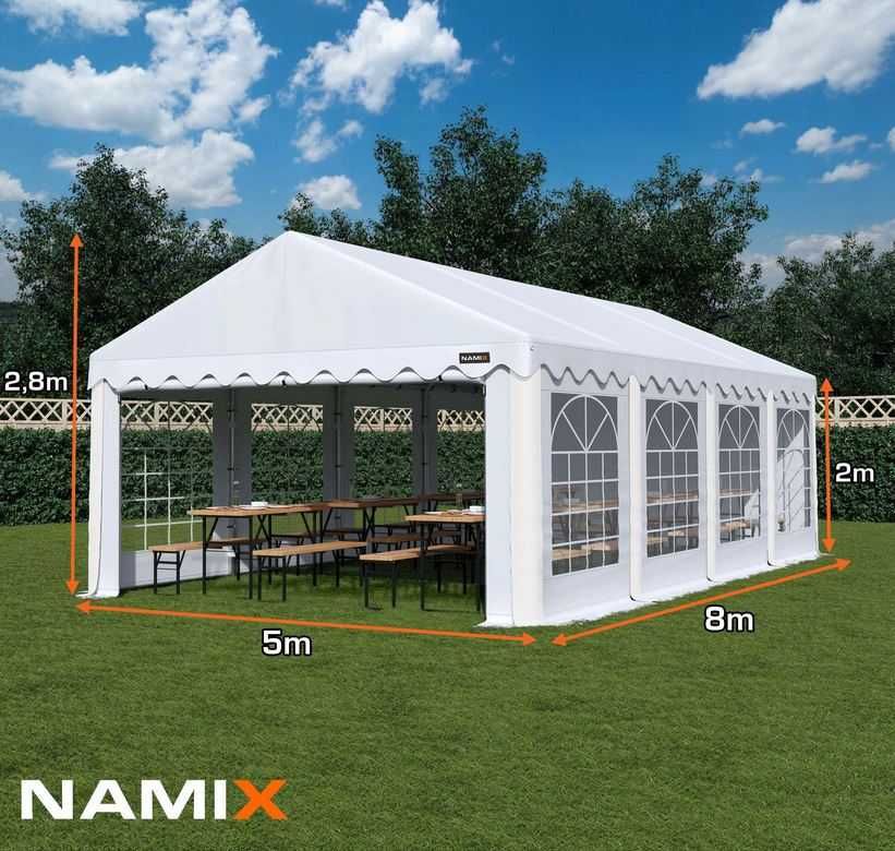 Namiot BASIC 5x8 imprezowy handlowy ogrodowy eventowy PE 240g/m2