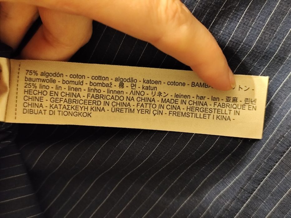 Massimo Dutti S koszula granatowa w paski, męska