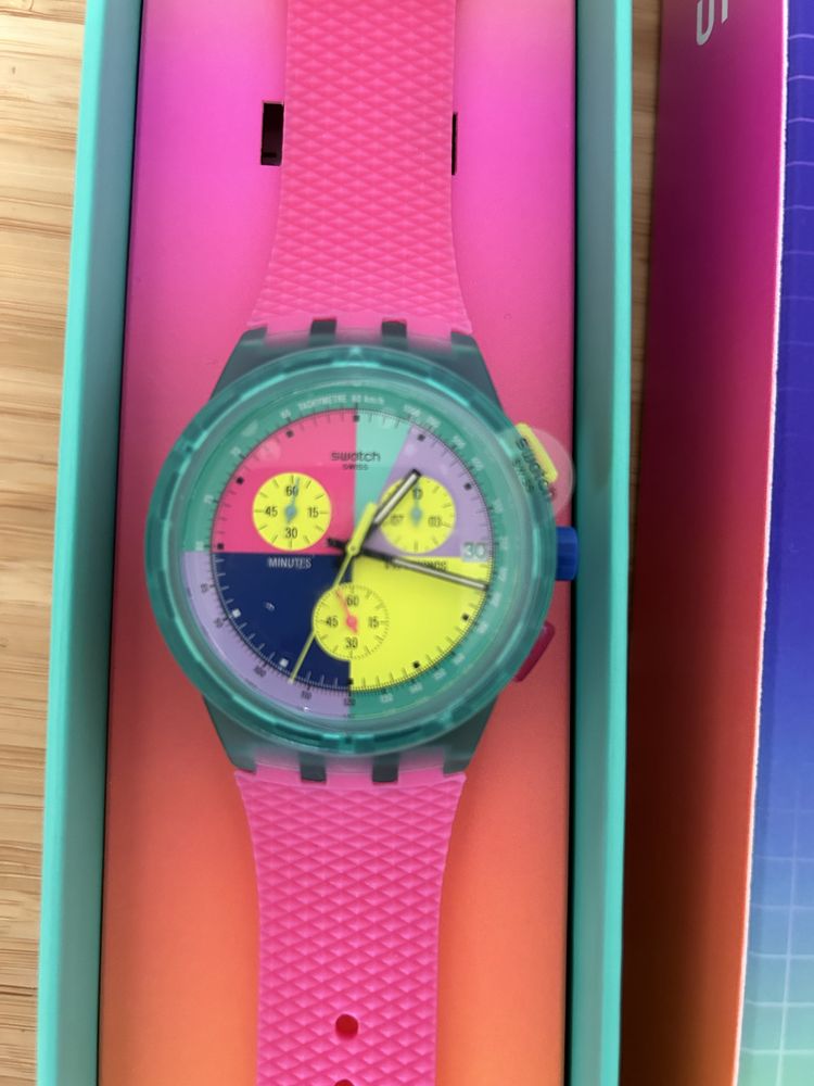Swatch SUSG408 neon flash arrow zegarek